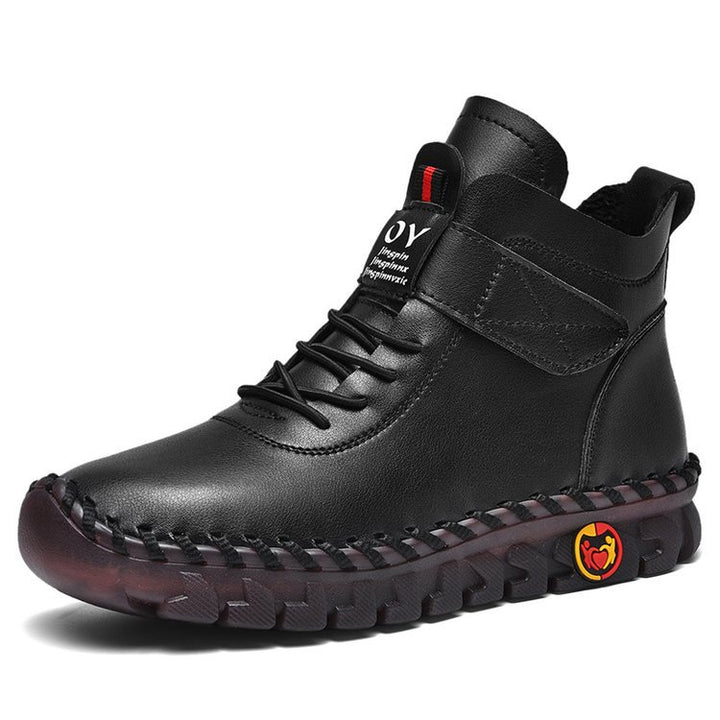 Women's platform winter ankle boots with round toe