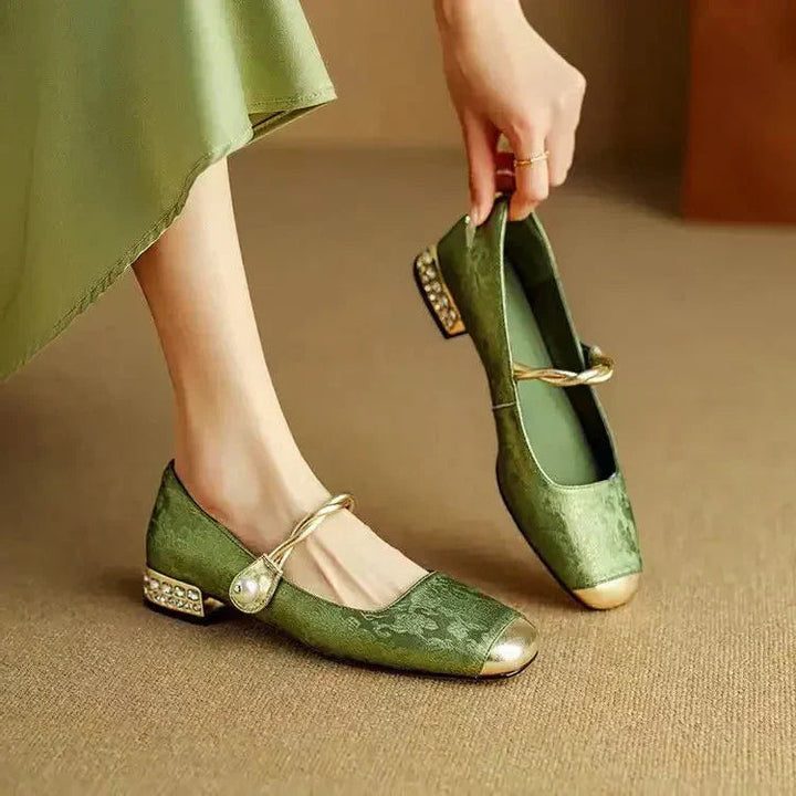 Gaetana | Women's Embellished Block-Heel Strappy Mary-Jane Pumps
