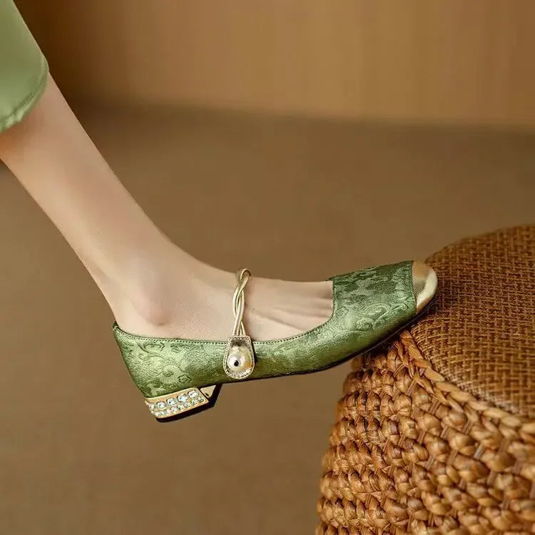 Gaetana | Women's Embellished Block-Heel Strappy Mary-Jane Pumps