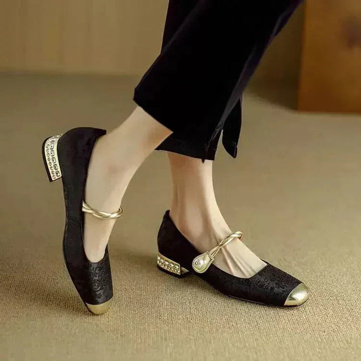 Gaetana | Women's Embellished Block-Heel Strappy Mary-Jane Pumps