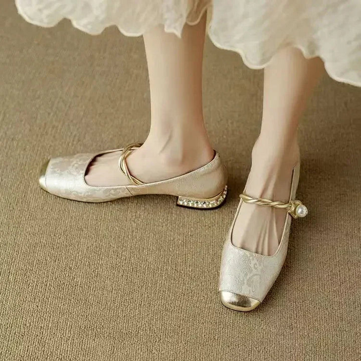 Gaetana | Women's Embellished Block-Heel Strappy Mary-Jane Pumps