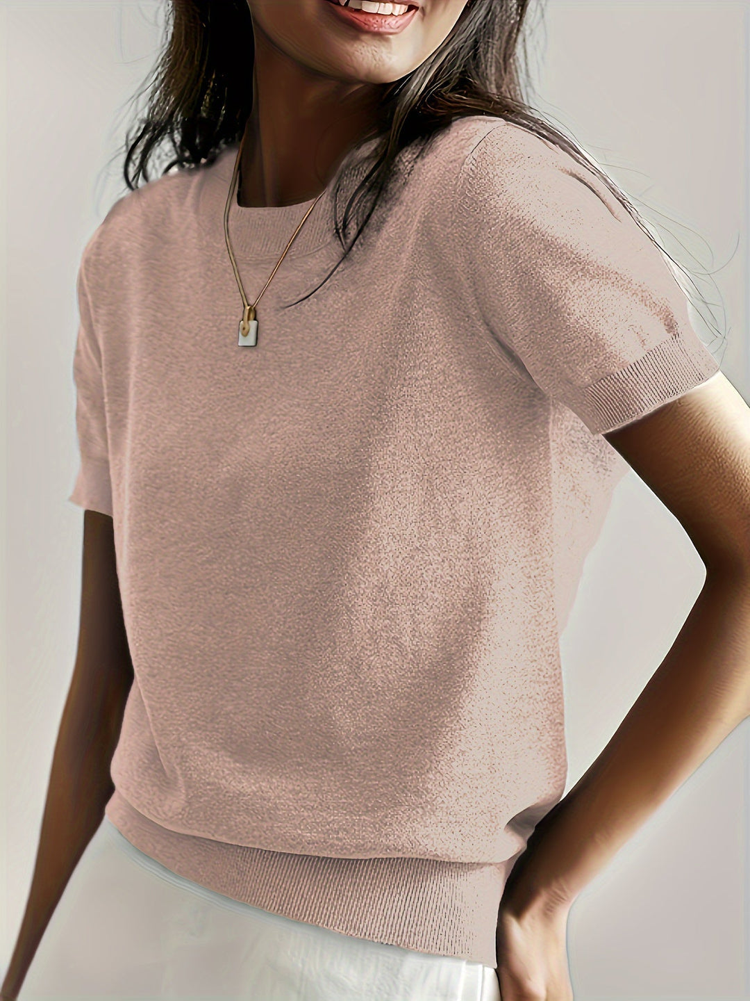 Avelina | Women's Ribbed Knit Short-Sleeve Top