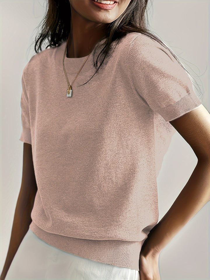 Avelina | Women's Ribbed Knit Short-Sleeve Top