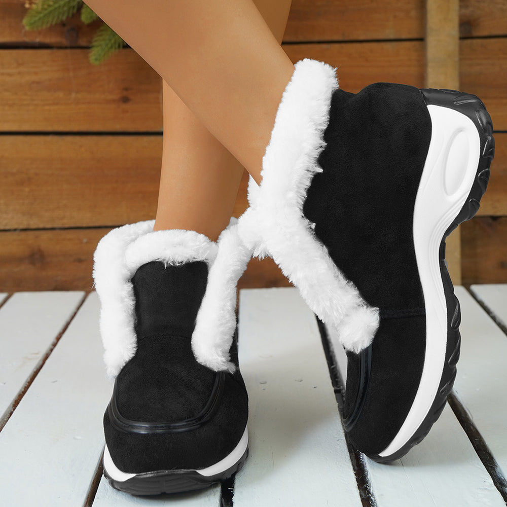 Women's leopard print platform wedge ankle boots