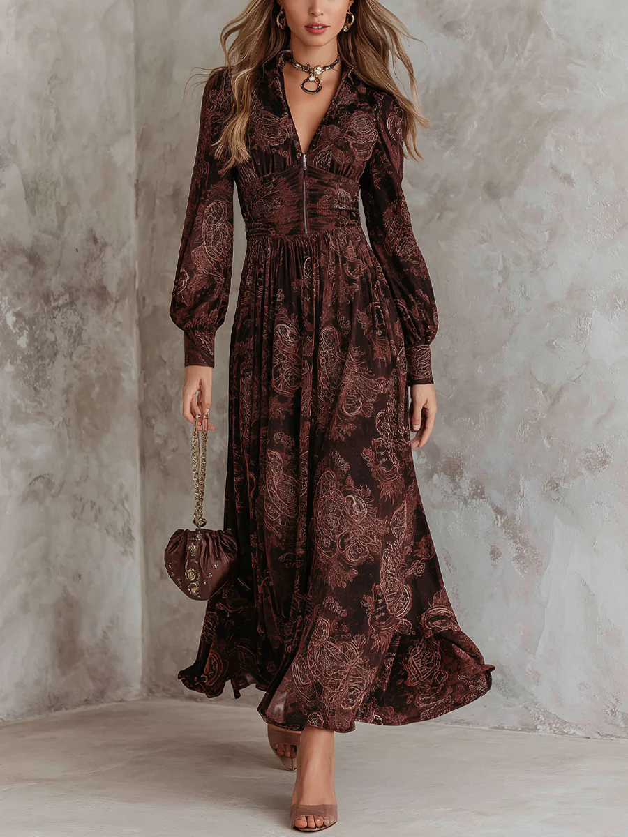 C&M® | Paisley Zip-Neck Midi Dress Carol & Margaret Wilmington