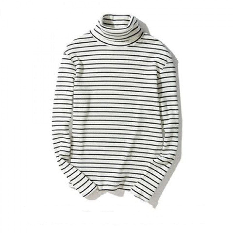Women's long sleeve turtleneck pullover sweater front view