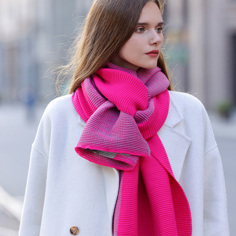 Gradient winter scarf for women in faux cashmere