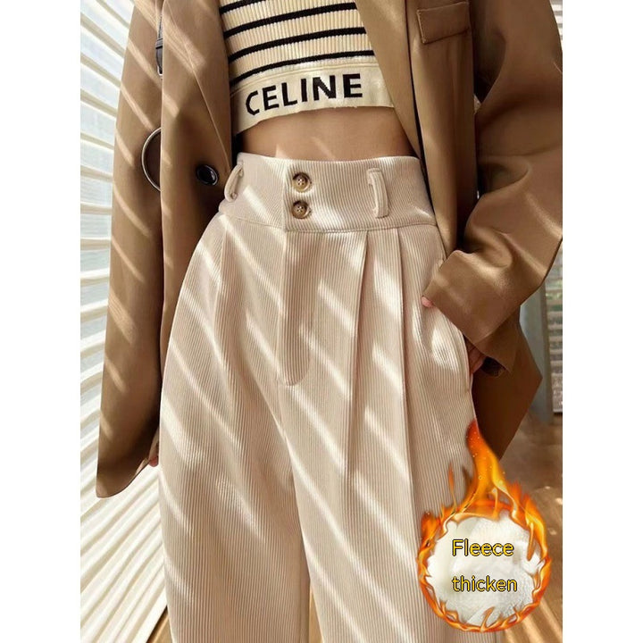 High Waist Wide Leg Pants with Elastic Waist