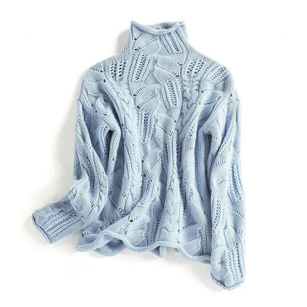 Marinette | Women's Cable-Knit Turtleneck Long-Sleeve Relaxed Sweater