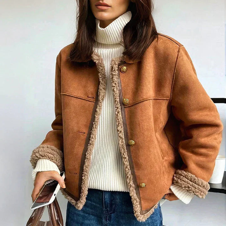 C&M® | Buttoned Faux Shearling Jacket Carol & Margaret Wilmington