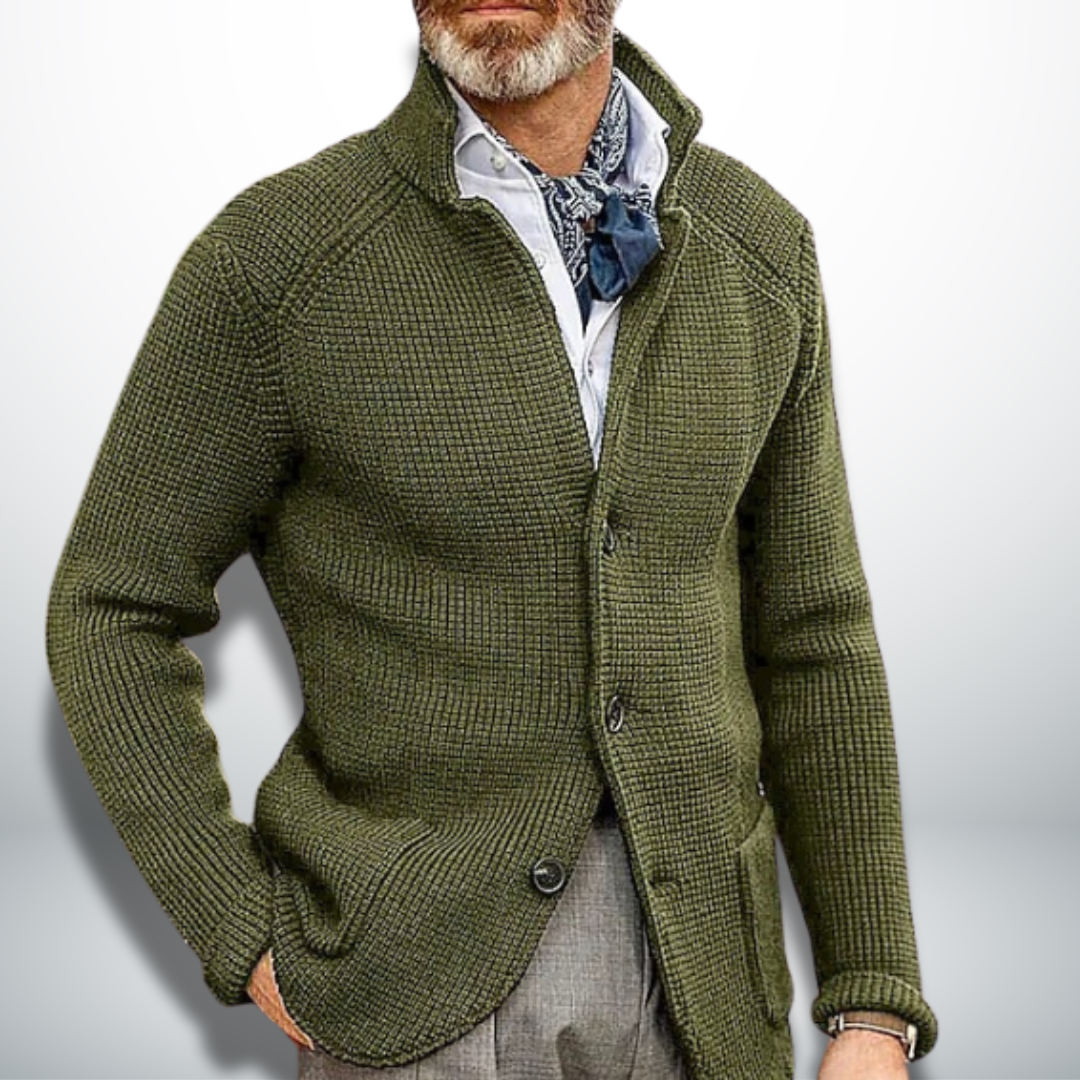 Tacita | Women's Collared Ribbed Long-Sleeve Cardigan