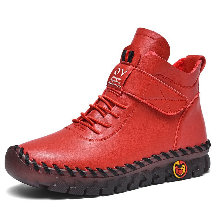 Women's platform winter ankle boots with round toe
