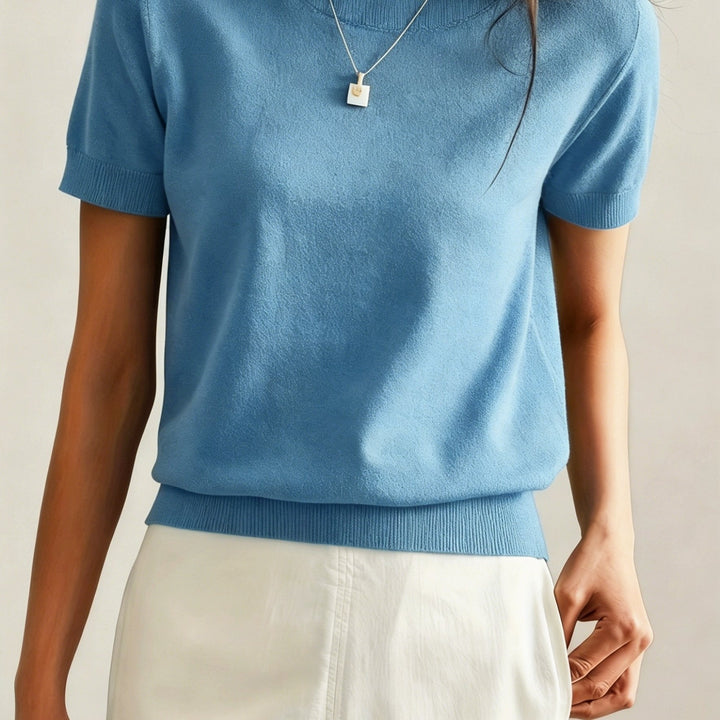 Avelina | Women's Ribbed Knit Short-Sleeve Top