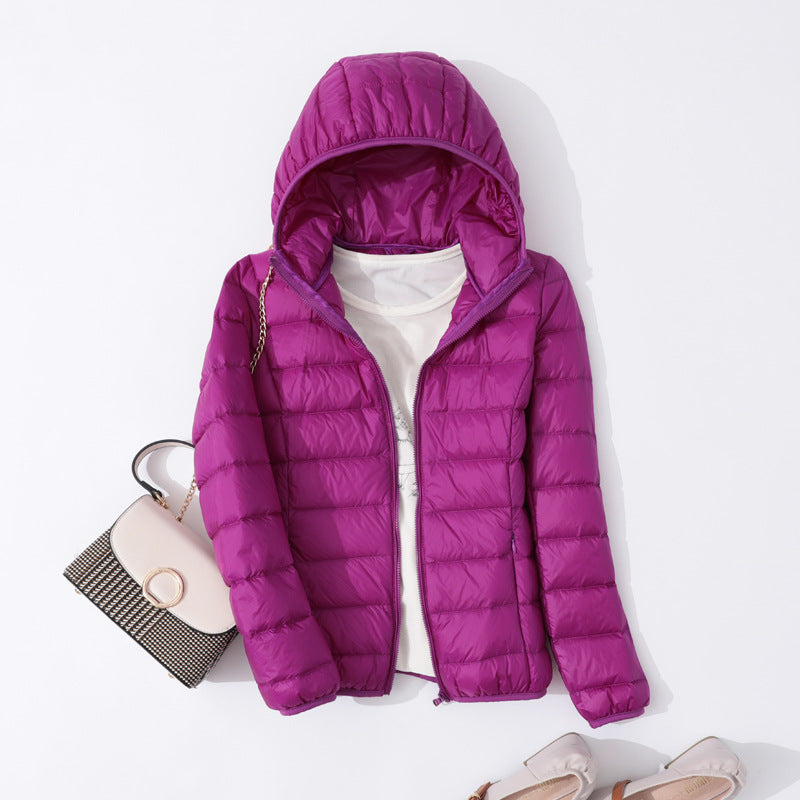 Women's slim down jacket with long sleeves