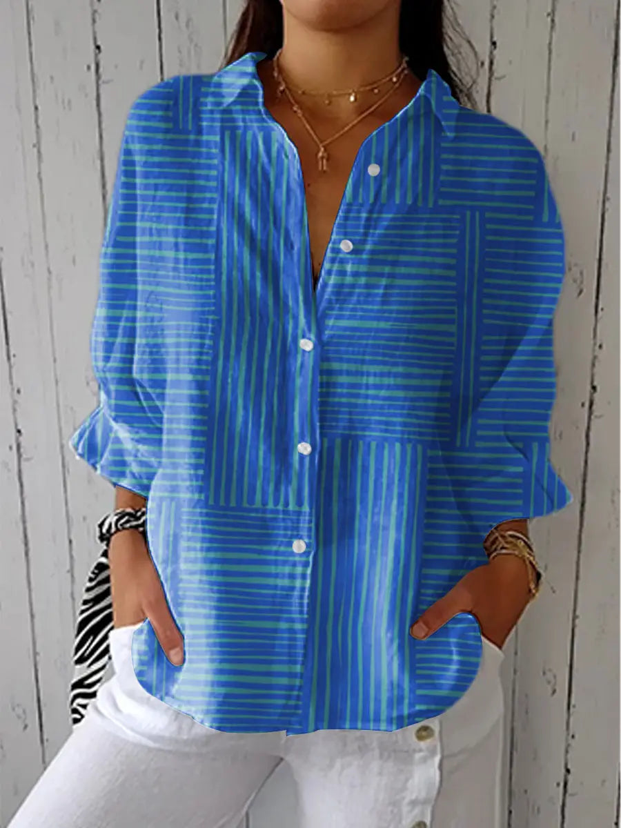 C&M® | Azure Stripe Blouse Carol & Margaret Wilmington