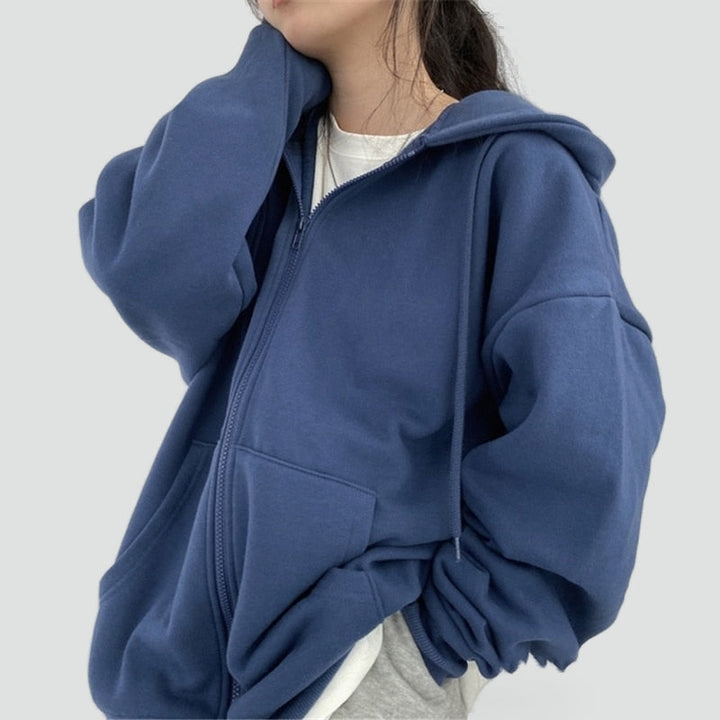 Varvara | Women's Relaxed Zip-Front Long-Sleeve Hoodie