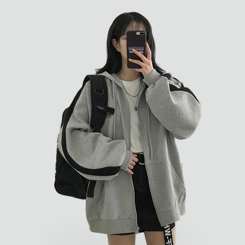 Varvara | Women's Relaxed Zip-Front Long-Sleeve Hoodie