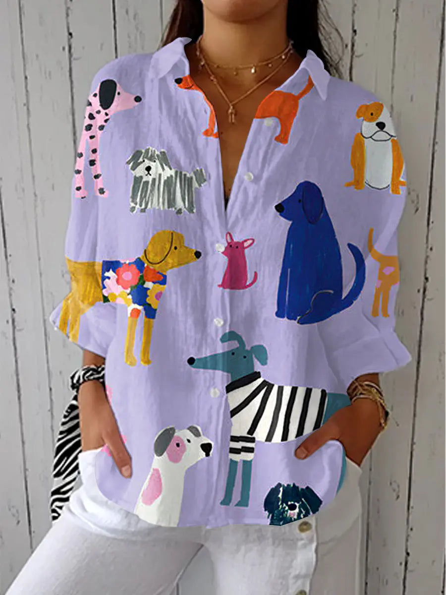 C&M® | Playful Dogs Blouse Carol & Margaret Wilmington