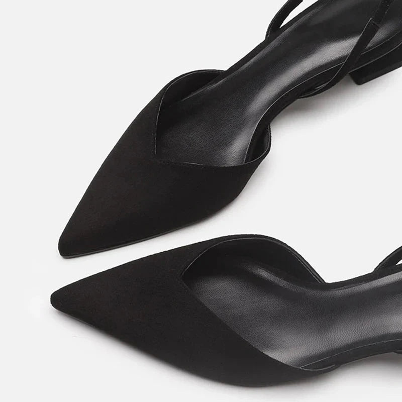 Alesha | Womens Pointed Toe Slingback Block Heel Pumps