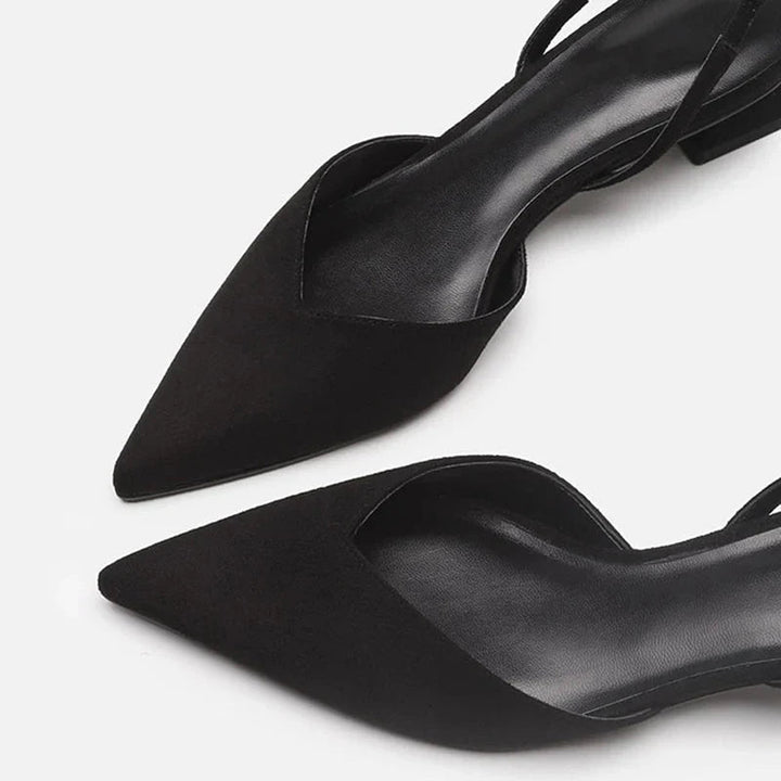 Alesha | Womens Pointed Toe Slingback Block Heel Pumps
