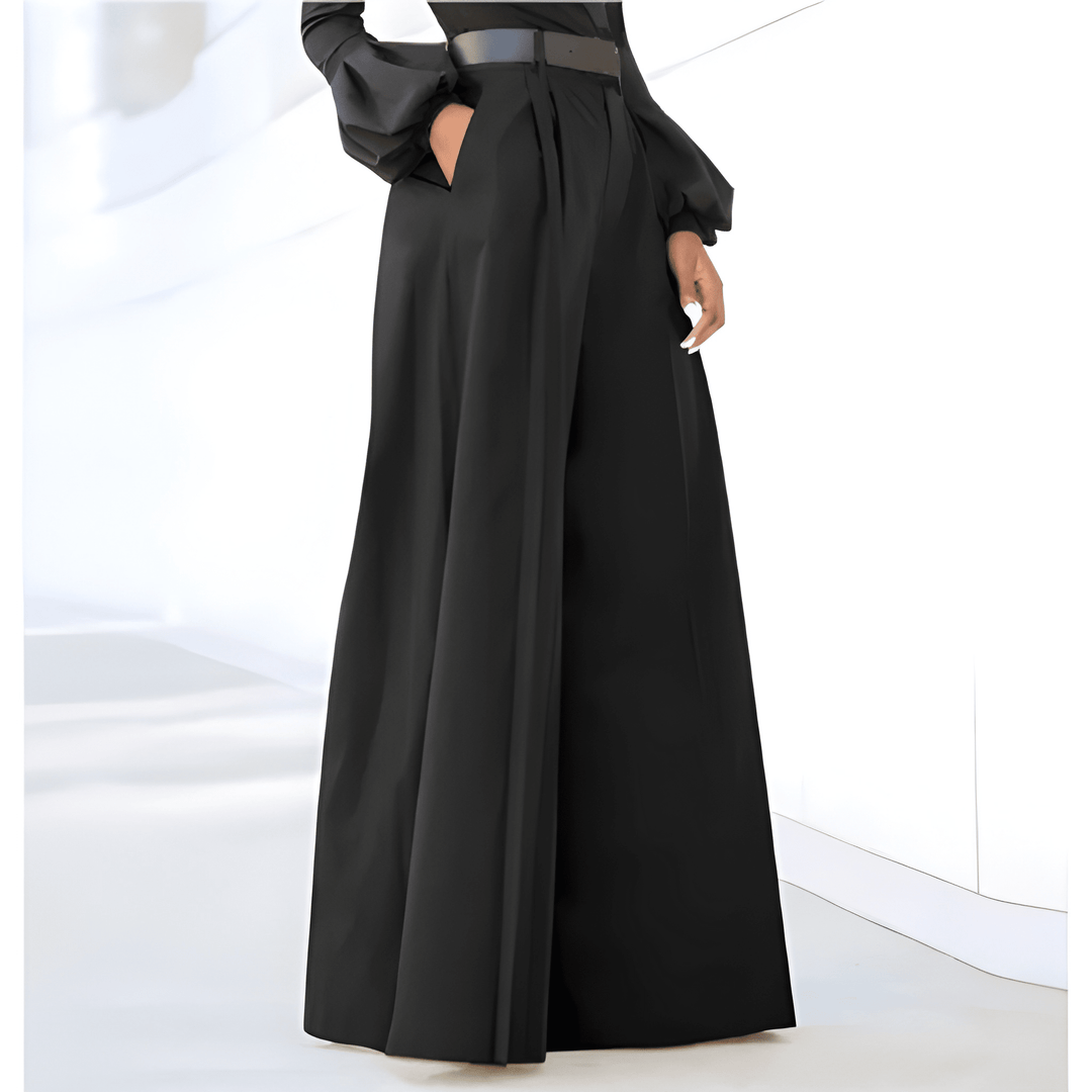Hayley | Women's High Waist Pleated Wide Leg Trousers