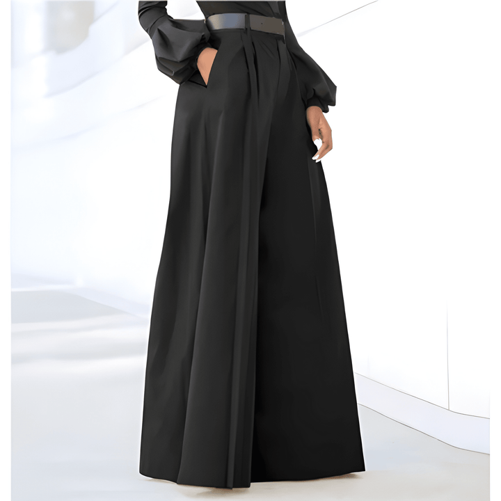 Hayley | Women's High Waist Pleated Wide Leg Trousers