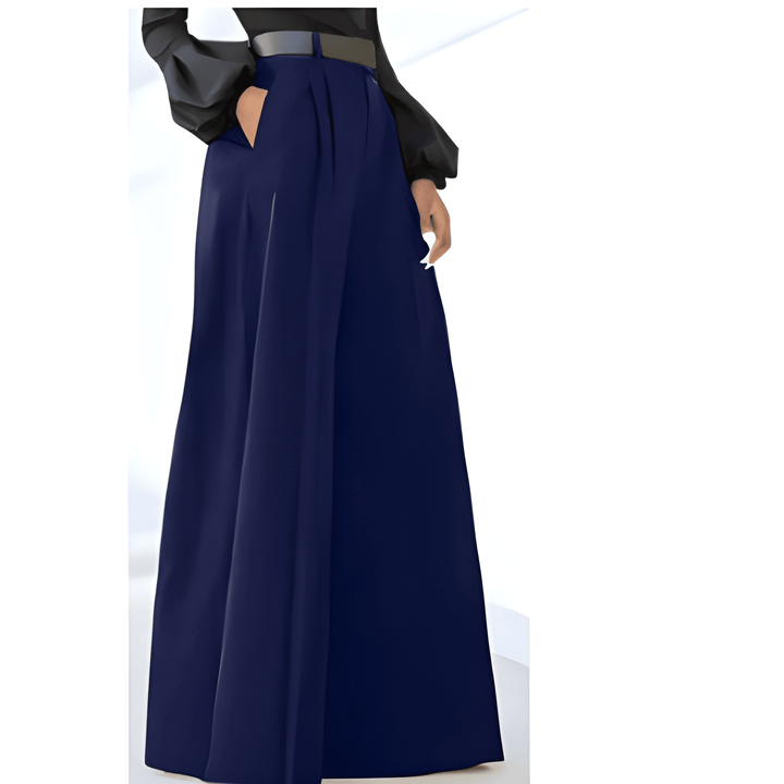 Hayley | Women's High Waist Pleated Wide Leg Trousers