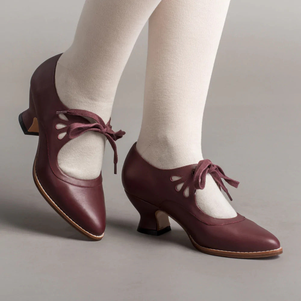 Abbie | Womens Lace Up Kitten Heel Pumps