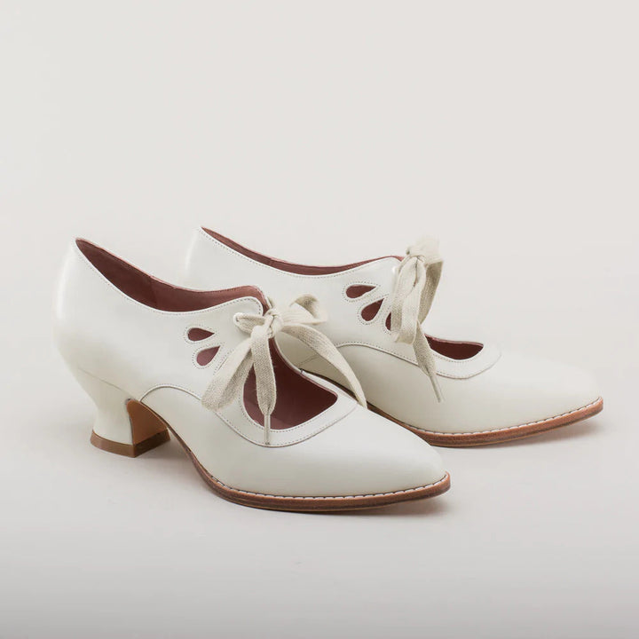 Abbie | Womens Lace Up Kitten Heel Pumps