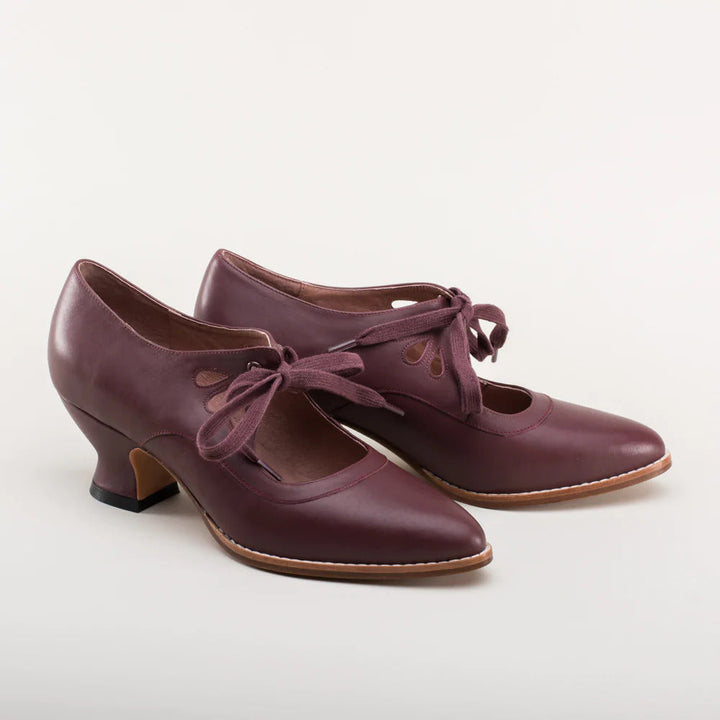 Abbie | Womens Lace Up Kitten Heel Pumps