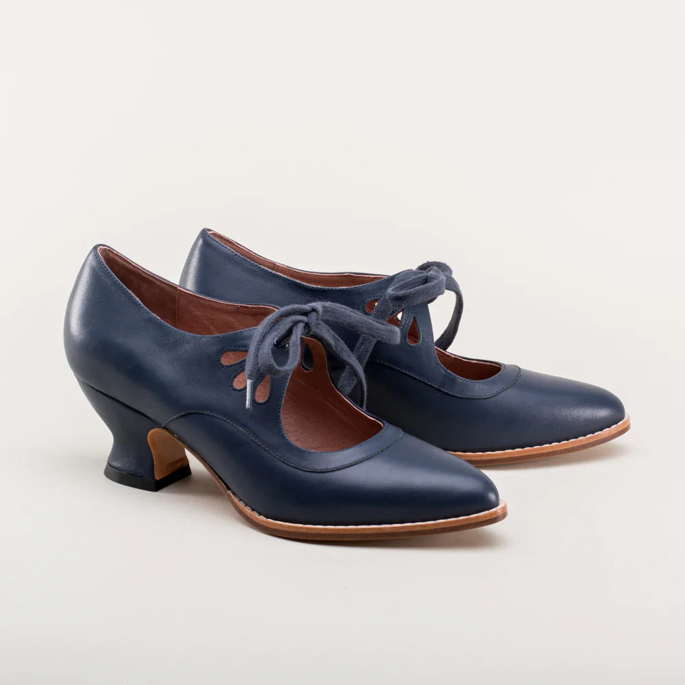 Abbie | Womens Lace Up Kitten Heel Pumps