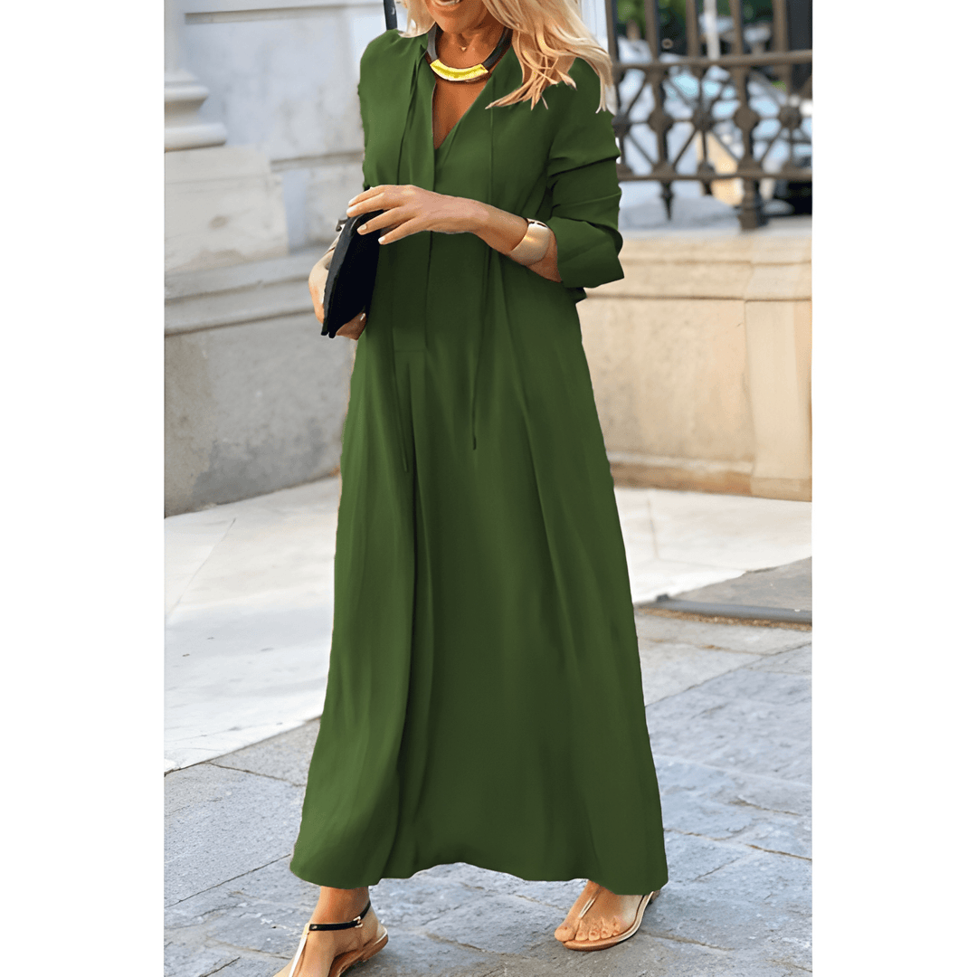 Livia | Women's Button Front Shirt Maxi Dress