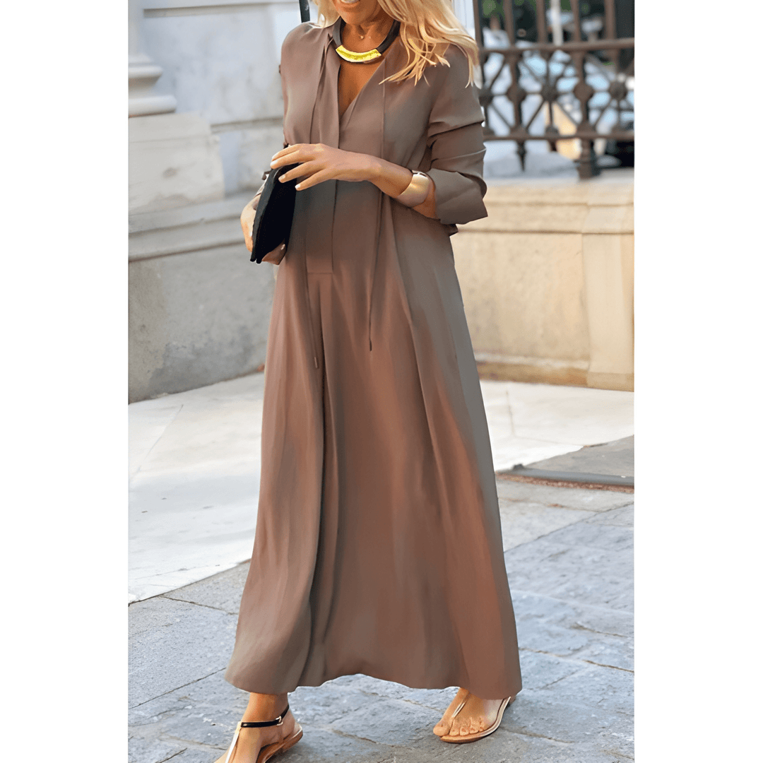 Livia | Women's Button Front Shirt Maxi Dress