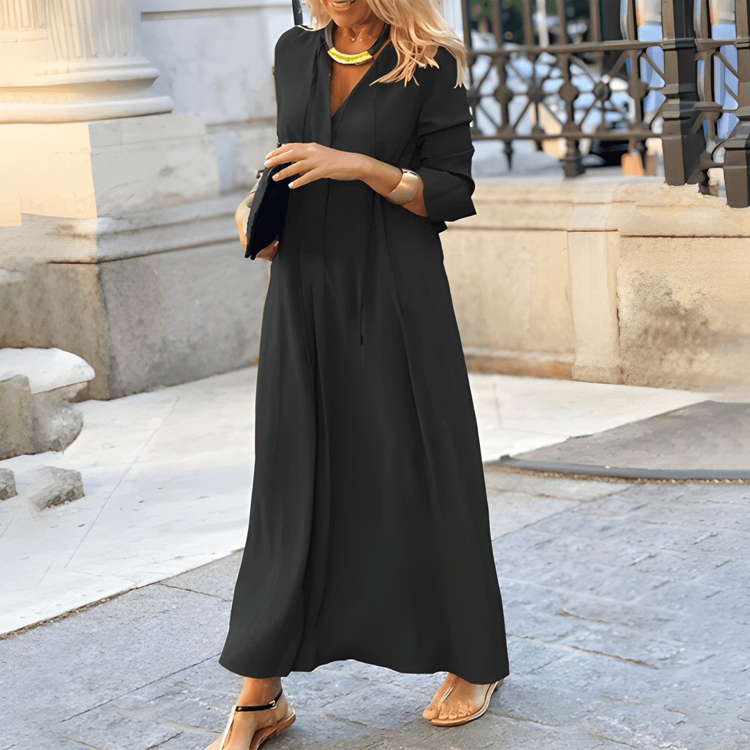 Livia | Women's Button Front Shirt Maxi Dress