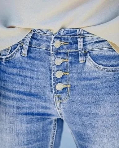 Dolly | Women's High Waist Button Fly Flared Jeans