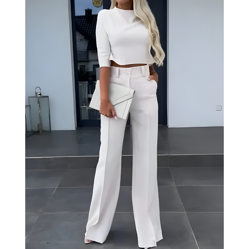 Dayana | Women's Cropped Top Wide Leg Co-ord Set