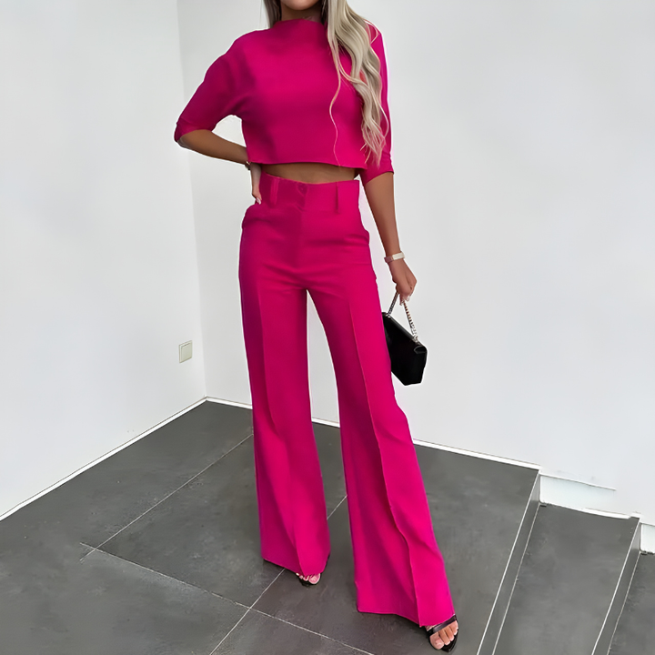 Dayana | Women's Cropped Top Wide Leg Co-ord Set