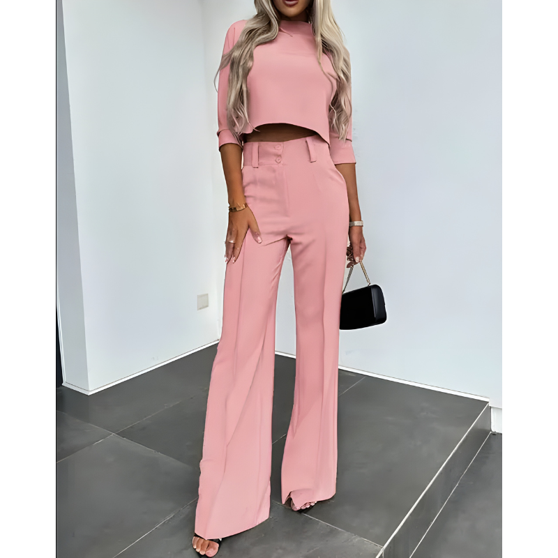 Dayana | Women's Cropped Top Wide Leg Co-ord Set