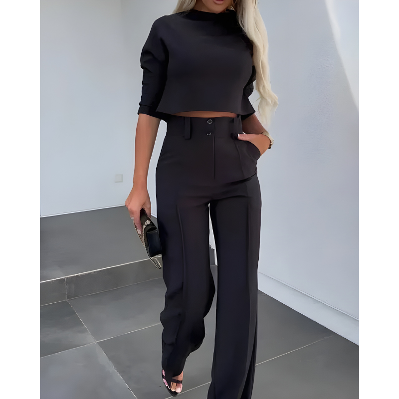 Dayana | Women's Cropped Top Wide Leg Co-ord Set