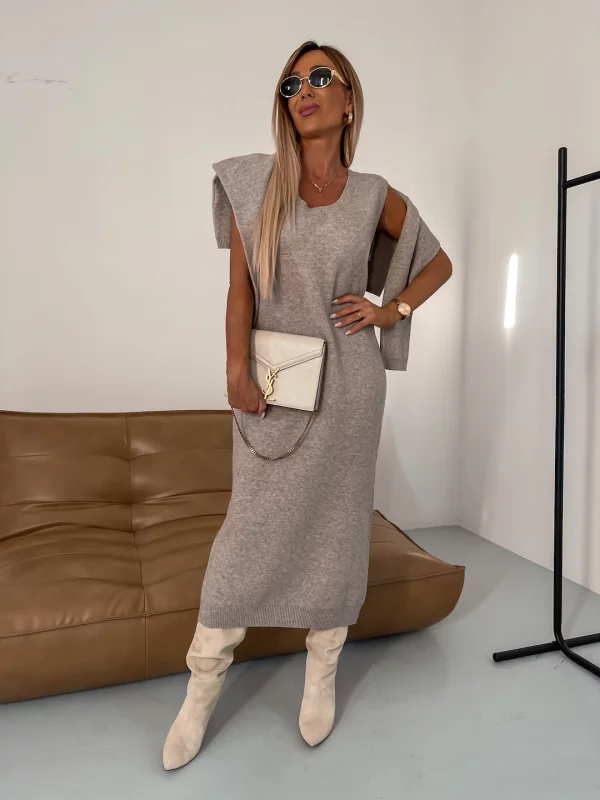 Cailyn | Womens Casual Co Ord Set With Sleeveless Midi Dress and Cardigan