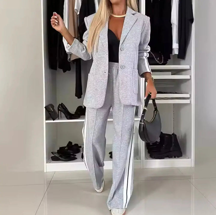 Cherry | Women's Blazer Wide Leg Trousers Co-ord Set