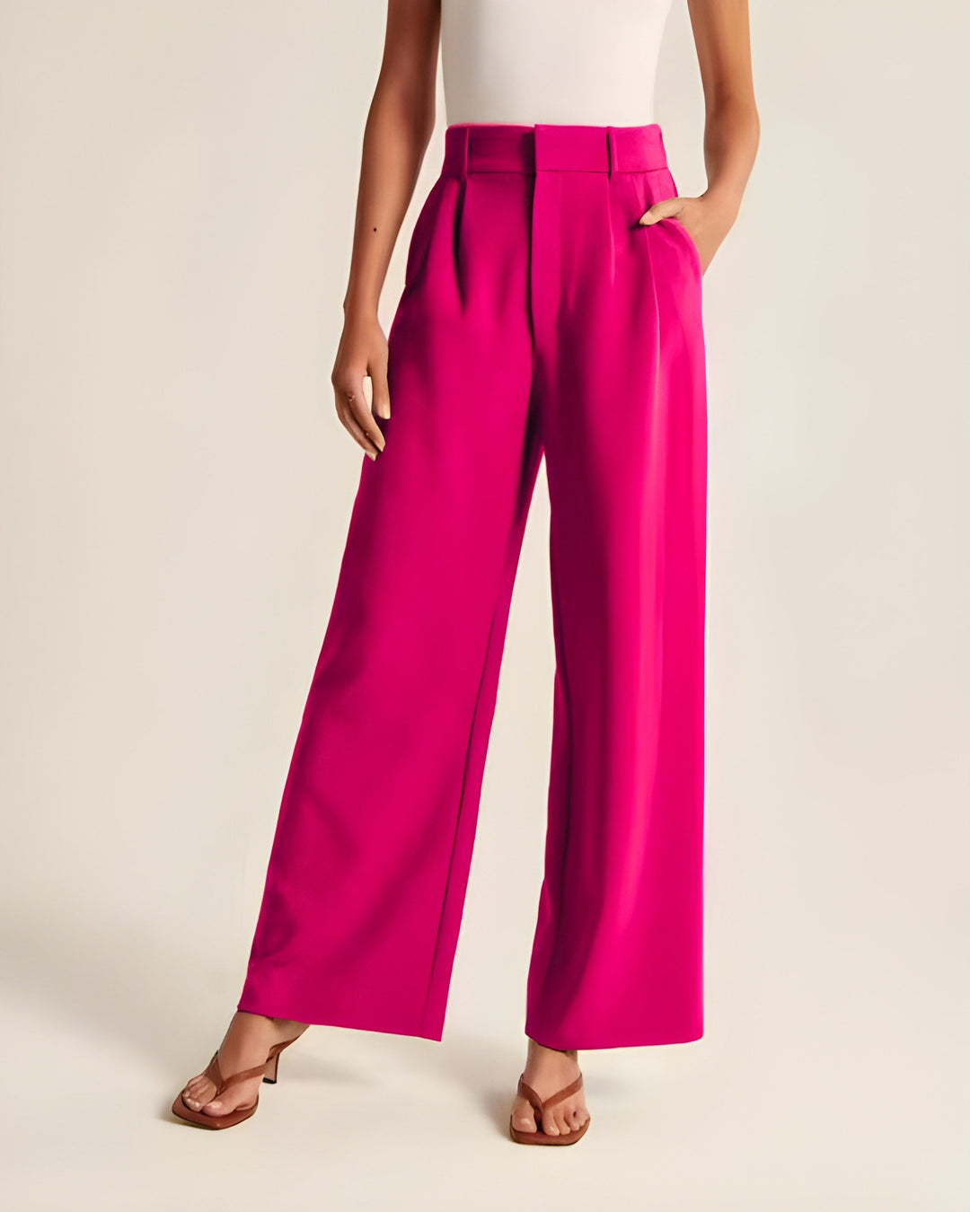 Imani | Women's High Waist Wide Leg Tailored Trousers