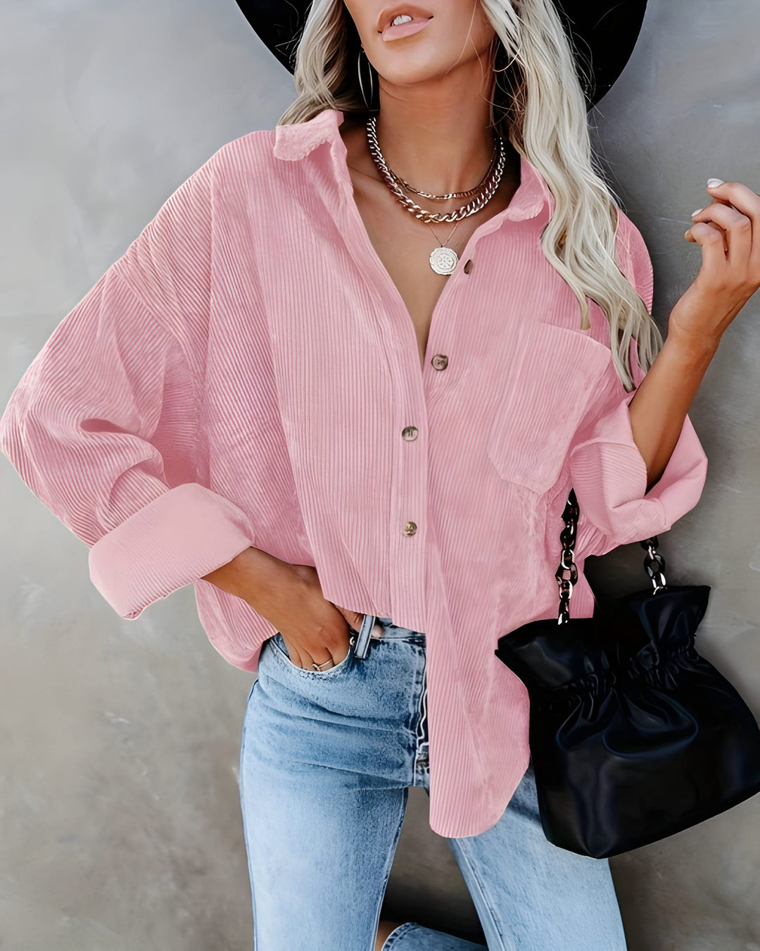 Alena | Womens Oversized Button Down Relaxed Fit Casual Shirt
