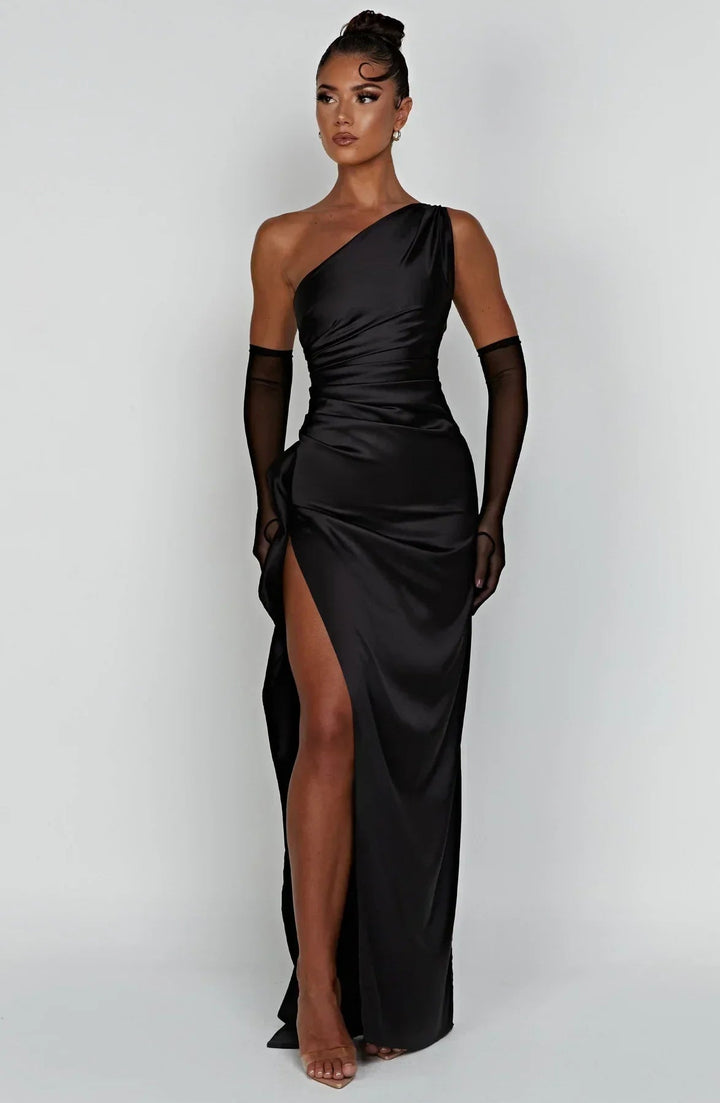 Jadyn | Women's One Shoulder High Slit Maxi Dress