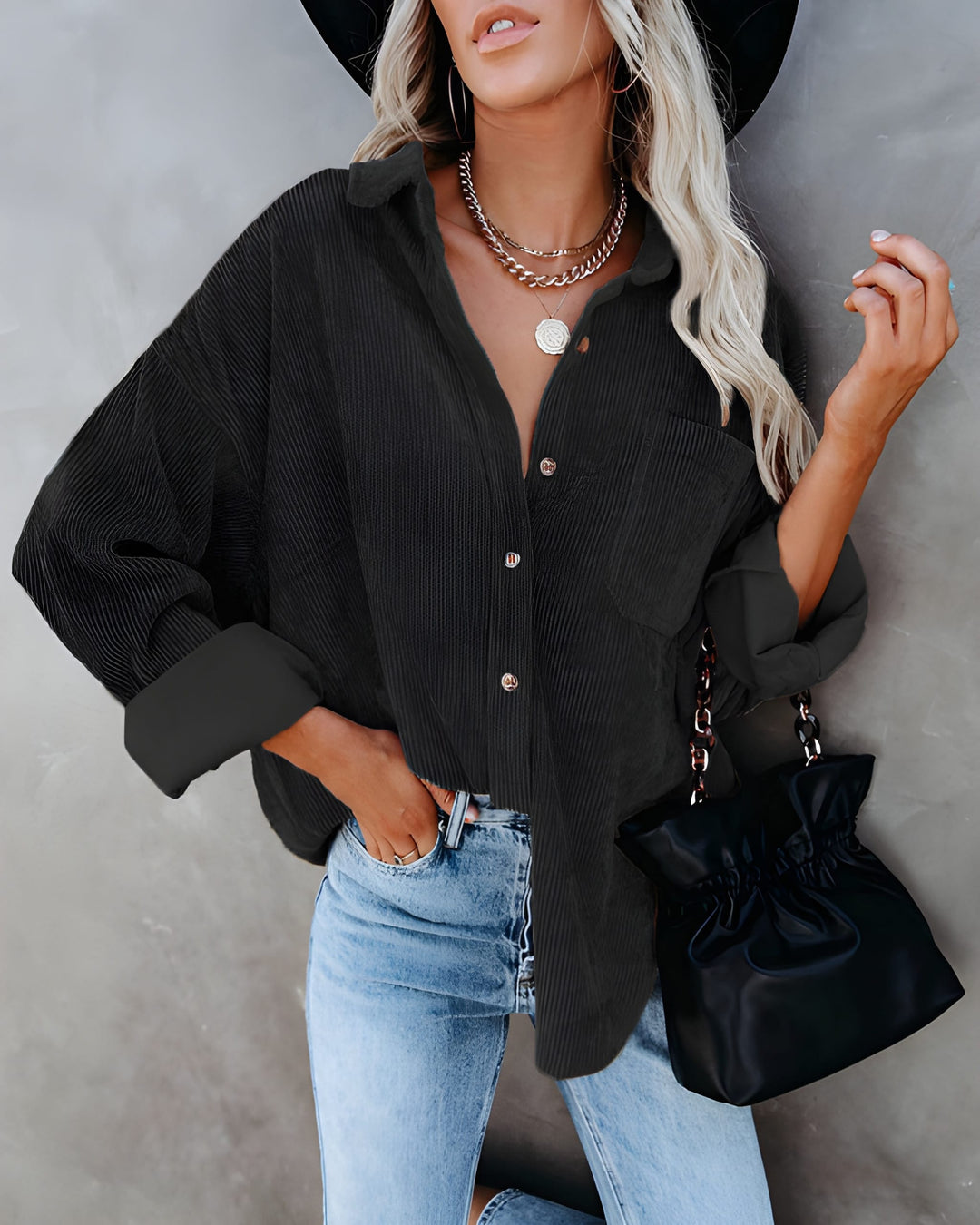 Alena | Womens Oversized Button Down Relaxed Fit Casual Shirt