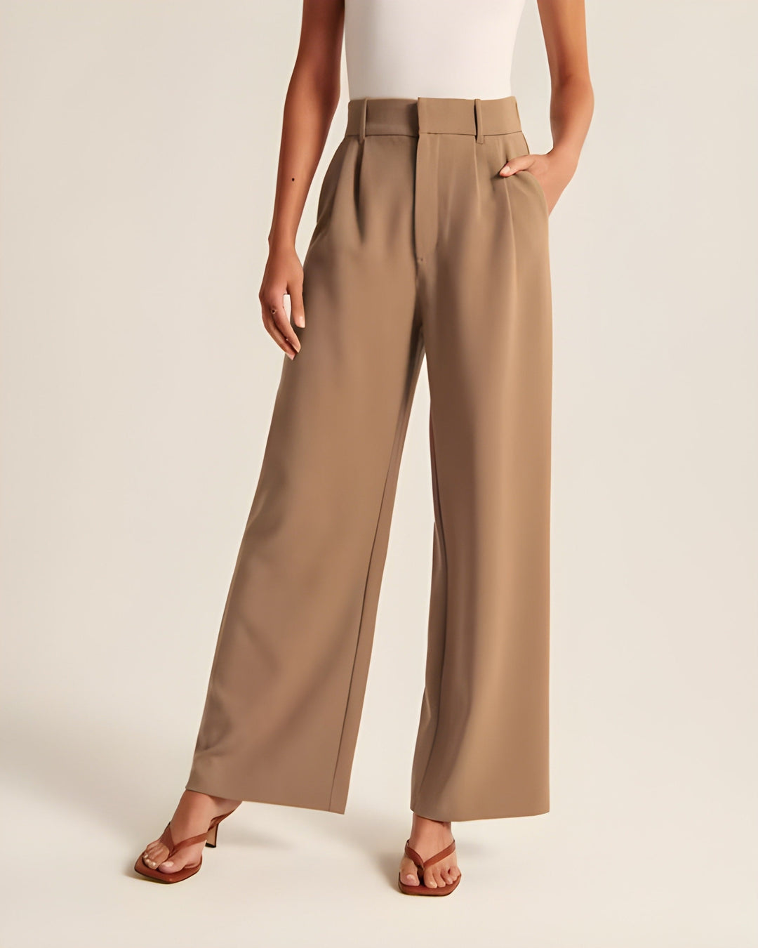 Imani | Women's High Waist Wide Leg Tailored Trousers