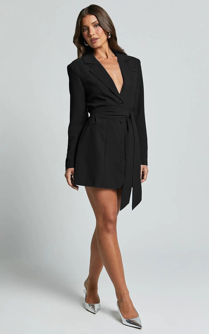 Jenna | Women's Belted Blazer Mini Dress