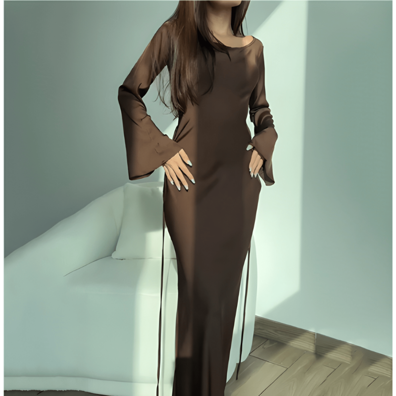 Liberty | Women's Square Neck Flared Sleeve Maxi Dress