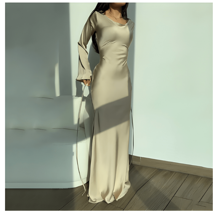 Liberty | Women's Square Neck Flared Sleeve Maxi Dress