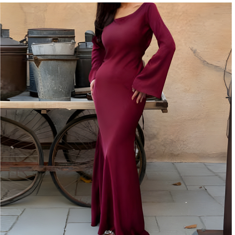 Liberty | Women's Square Neck Flared Sleeve Maxi Dress